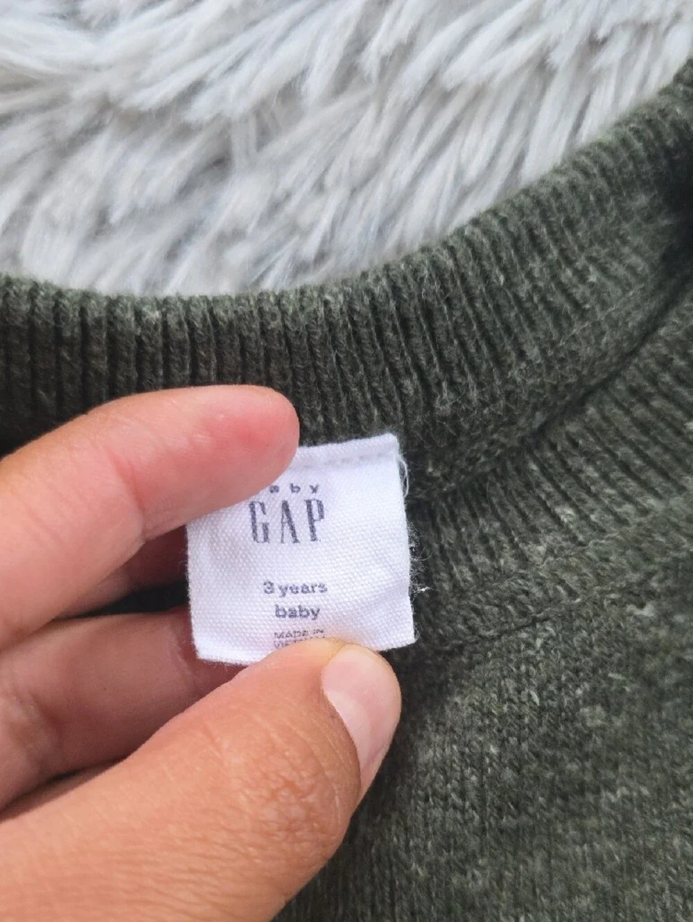GAP Blue Button-Down Shirt with Olive Green Sweater
